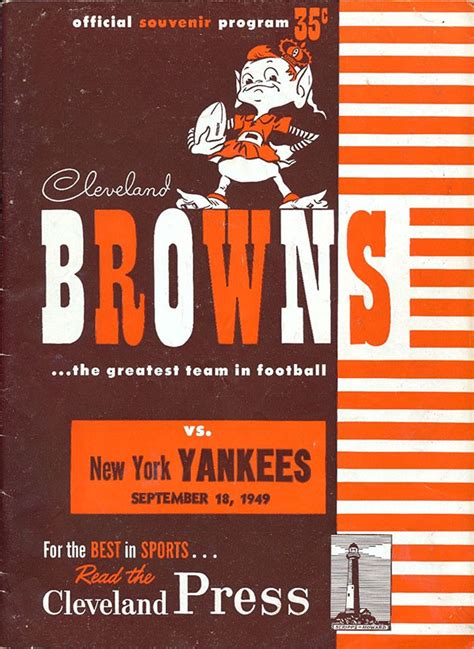 AAFC Program Cleveland Browns Vs Brooklyn New York Yankees September