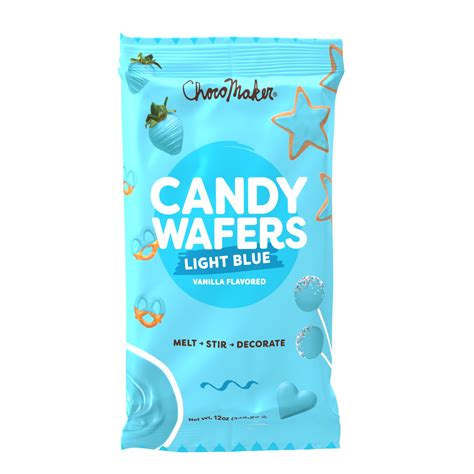 Chocomaker Light Blue Vanilla Flavored Candy Wafer Melts 12oz Gluten