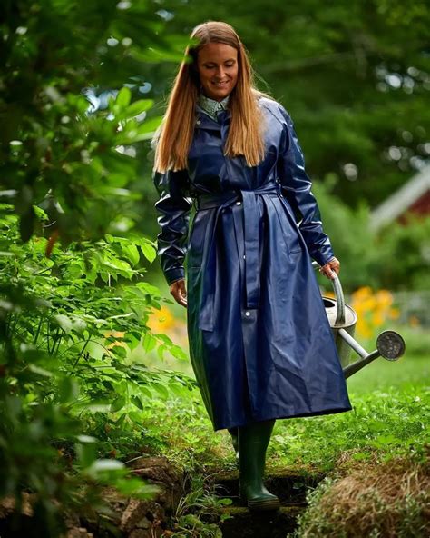 Rainwear From Sweden On Instagram Ronja In True Blue Retro Raincoat