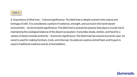 SOLVED: The national tree of UAE: Importance and uses of the Ghaf tree???