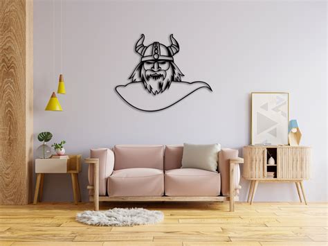 Metal Viking Warrior Wall Art, Scandinavia Viking Metal Wall Decor ...