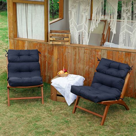 YEERSWAG 2pc High Back Chair Cushion Set, Indoor/Outdoor, Waterproof ...