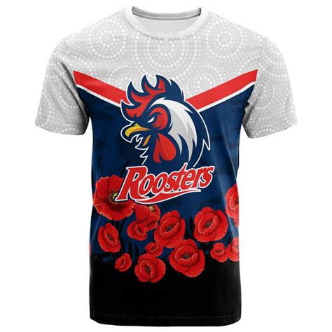 Aio Pride Roosters Anzac Day T Shirt Indigenous Art Aio Pride