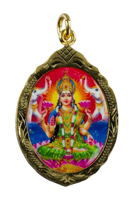 Collier Lakshmi Déesse Shakti Hindu Pendentif Amulette Laxmi Fortune