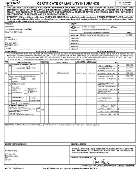 Certificate Of Insurance Blank Form Free 8 Best Fillable Templates Artofit