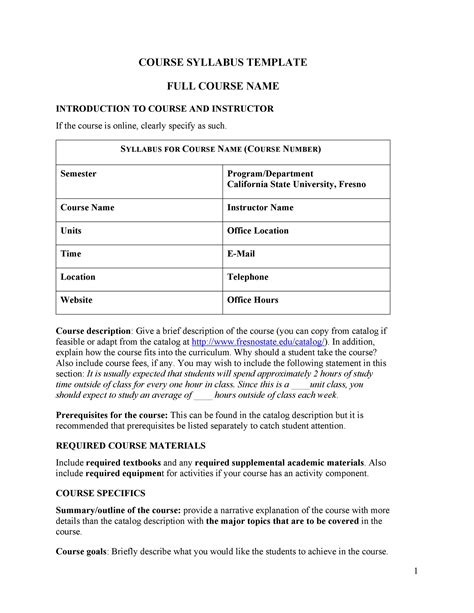 Editable Syllabus Templates Course Syllabus Templatelab