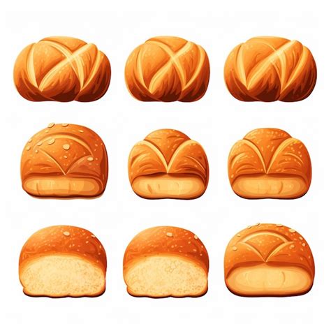 Premium Vector Food Wheat Bakery Bread Bun Breakfast Meal Pastry Bake