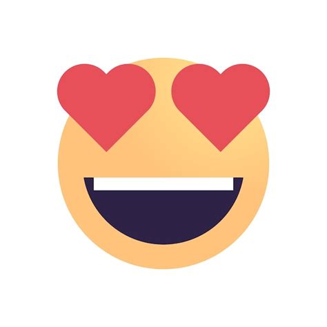 Premium Vector Heart Emoji And D Face Smile For Love Chat Message