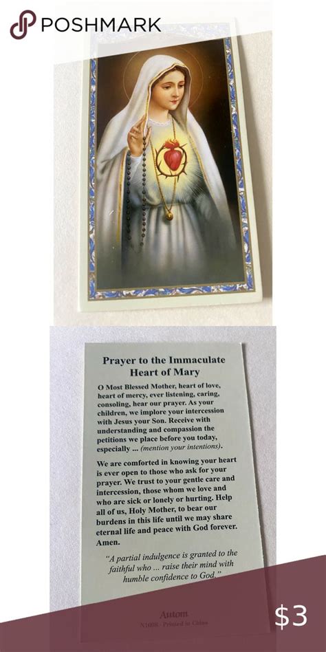 Immaculate Heart Of Mary Prayer Card New 2 Prayer Cards Prayers To