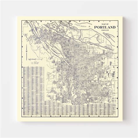 Vintage Map of Portland, Oregon 1920 by Ted's Vintage Art