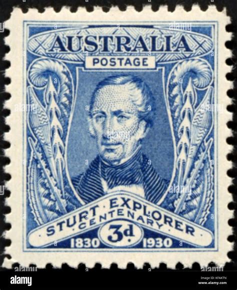 Australia 1930 stamp Charles Sturt explorer Stock Photo - Alamy