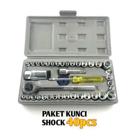 Set Kunci Shock Sok Pcs Pas Tools Wrench Drive Socket