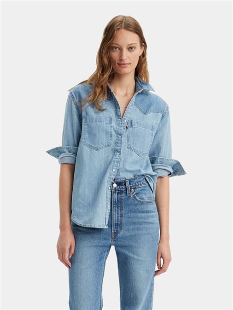 Levi S Chemise En Jean Teodora A7244 0003 Bleu Relaxed Fit Modivo Fr