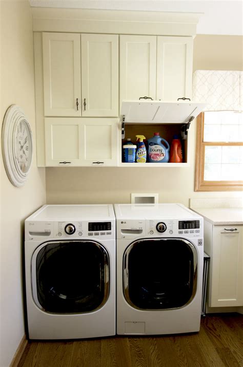 Cream Laundry Room With Corian Countertop Medina OH Traditional