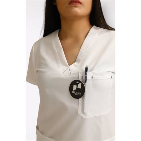 Uniforme Medico Dama Anti Fluido MOD BAS BLANCO RUSH