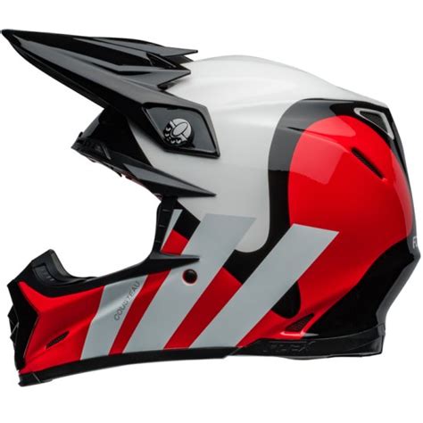 Casque Bell Moto 9s Flex 22 06 Hello Cousteau Stripes White Red · Motocard