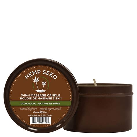 Earthly Body Hemp Seed 3 In 1 Massage Candle 68 Oz Guavalava