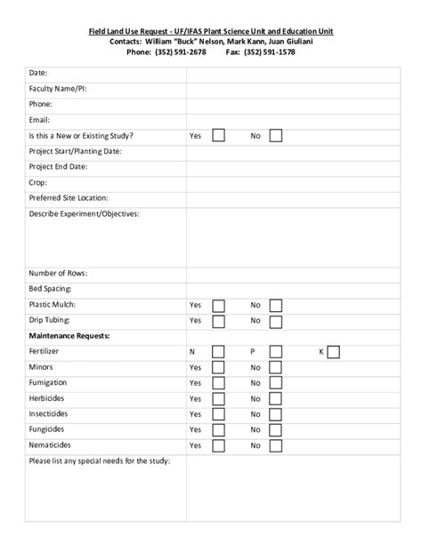 Fillable Online Plantscienceunit Ifas Ufl Field Work Request Fax Email