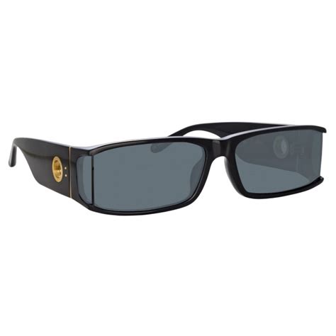 Linda Farrow Mya Rectangular Sunglasses In Black LFL1274C1SUN