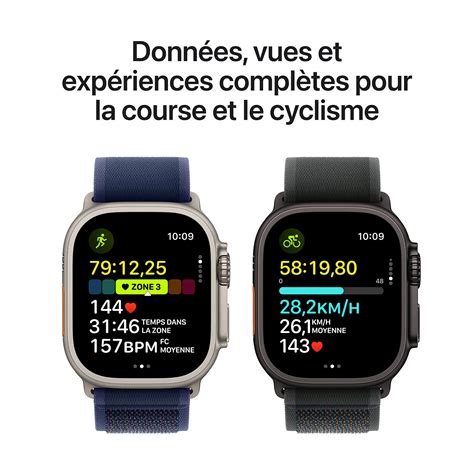 Apple Watch Ultra Gps Cellular Mm Titane Naturel Bracelet Alpine