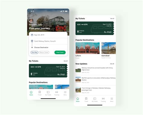 Pak Railway App Dashboard Redesign Concept on Behance