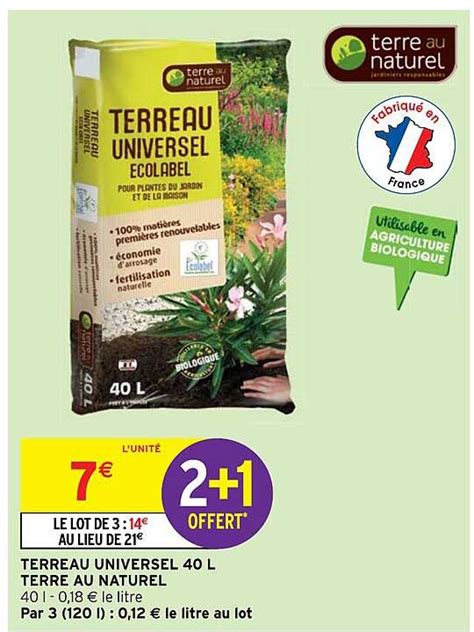 Promo Terreau Universel L Terre Au Naturel Chez Intermarch Hyper