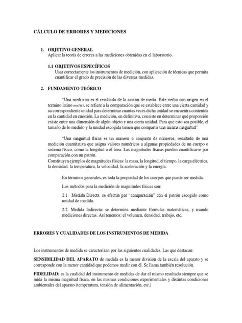 Laboratorio Fisica Pdf Medición Exactitud Y Precisión