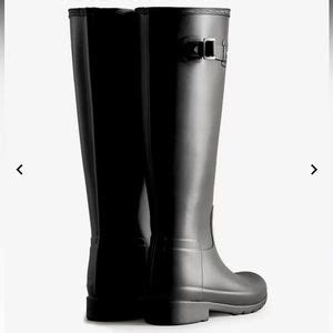 Hunter Shoes Hunter Original Refined Tall Rain Boot Womens Black