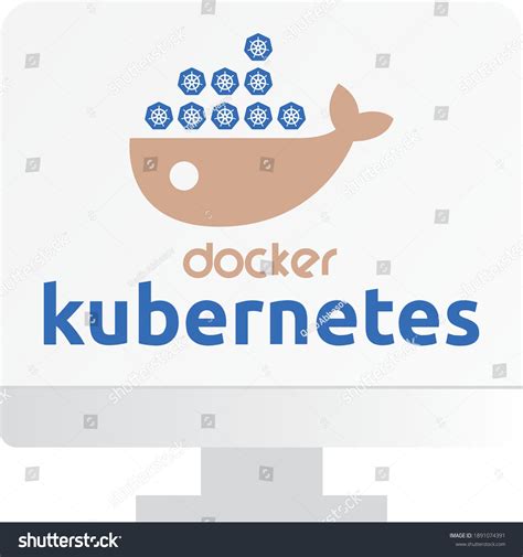 Icon Docker Kubernetes Stock Vector Royalty Free 1891074391