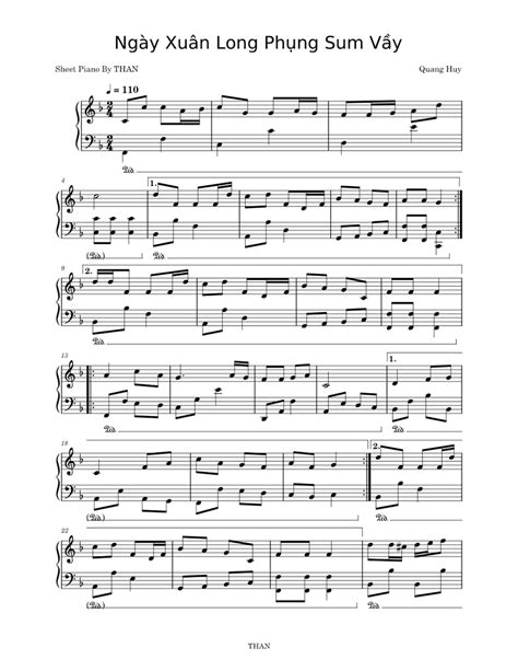 Ngày Xuân Long Phụng Sum Vầy Sheet Music For Piano Solo