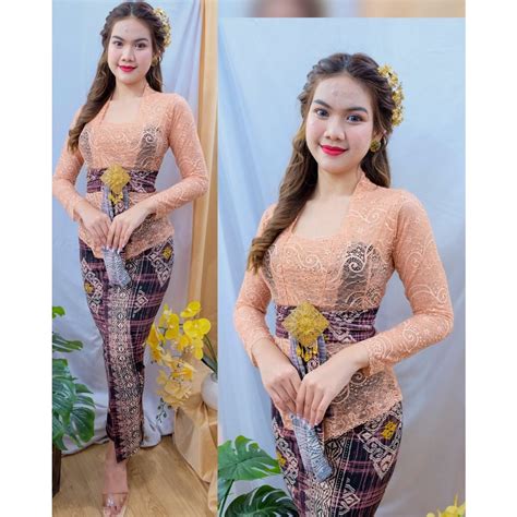 Jual SudanBali Setelan Kebaya Kutubaru Brokat Sofia Stretch Kebaya