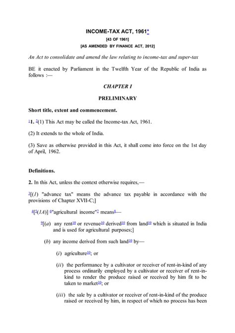 Income Tax Act 1961 Pdf