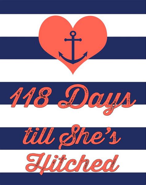 Nautical Bridal Shower Decoration Sign Days Till Shes Hitched