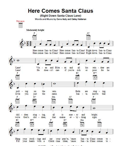 Here Comes Santa Claus Chords Sheet And Chords Collection