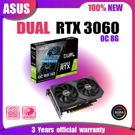 Novas Placas de Vídeo ASUS DUAL RTX 3060 O8G Placas Gráficas GDDR6 8GB