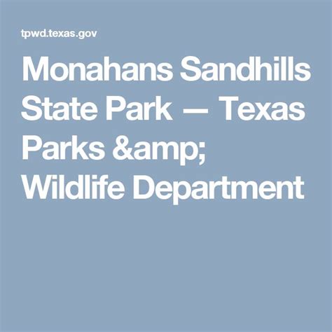 Monahans Sandhills State Park Texas Parks Wildlife Department