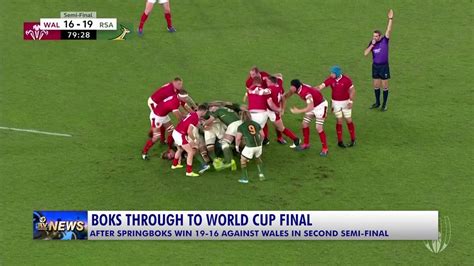 BOKS THROUGH TO WORLD CUP FINAL AFTER A WIN AGAINST WALES IN SECOND