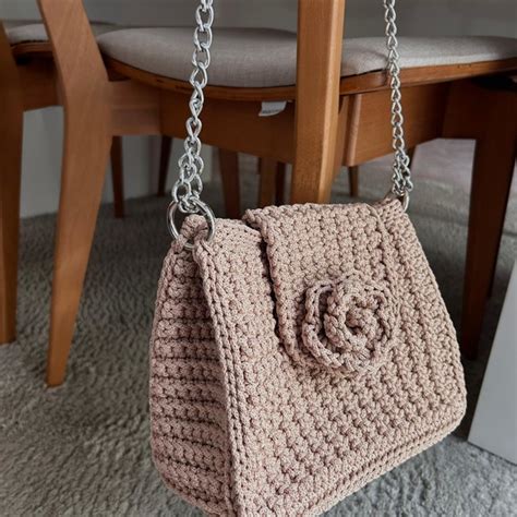 Bolsa de Crochê Tiracolo Nude Elo7 Produtos Especiais