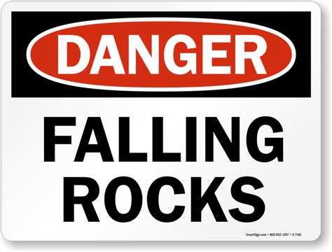 Falling Rock Danger Sign Ships Fast And Free Sku S 7181