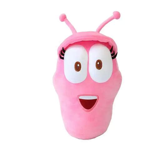 20cm Korean Anime Larva Plush Toys Pink Insects Soft Stuffed Animals