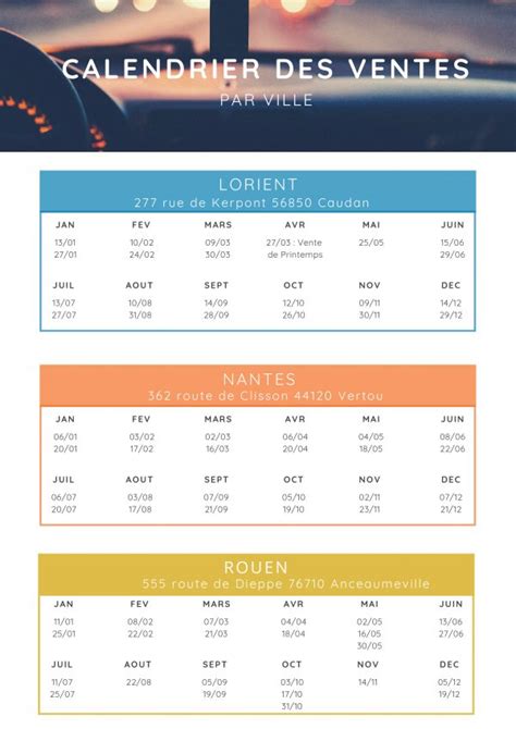 Calendrier des ventes de 2020 Blog VPauto l actualité automobile