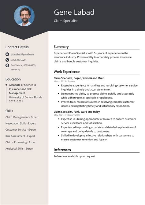 Claim Specialist Resume Example Free Guide