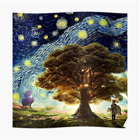 "Magic Tree Under The Starry Night | 2" Poster for Sale by MoMoY-GeMoY | Redbubble