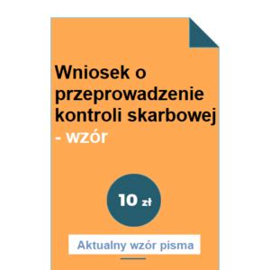 Wniosek O Przeprowadzenie Kontroli Skarbowej Wzór POBIERZ