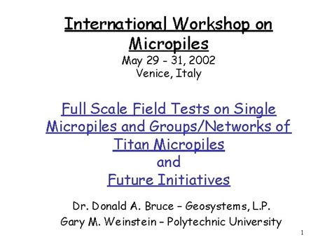 International Workshop On Micropiles May