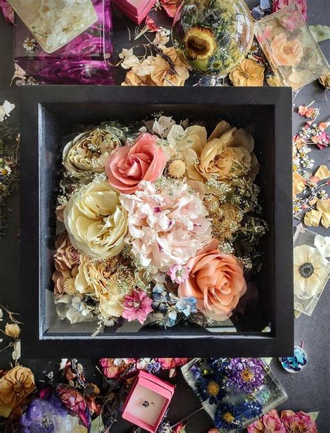 Dried Flower Shadow Box Shadow Box Dried Flowers Flower Keepsake Artofit