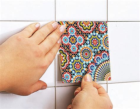 Moroccan Floor Tile Stickers Pack Of 32 Moonwallstickers