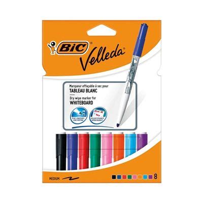 BIC VELLEDA 1741 Pack de 8 Marqueurs effaçables pointe ogive