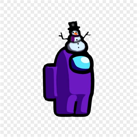 HD Purple Among Us Crewmate Character With Snowman Hat PNG Citypng