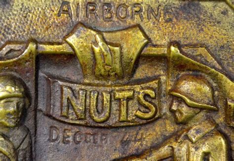 633: Airborne Bastogne "Nuts" Plate, WWII : Lot 633